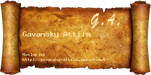 Gavansky Attila névjegykártya